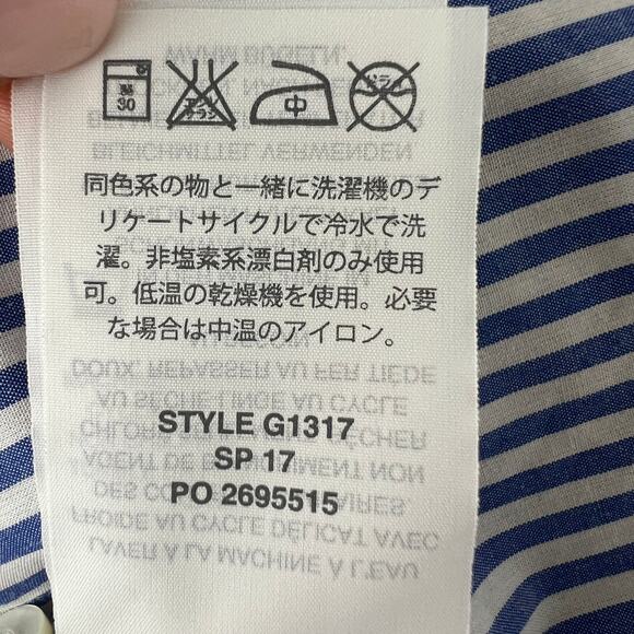 J.Crew Perfect Eyelet Trim Stripe Shirt Blue White Embroidered Button Down Sz 2 - Picture 10 of 10